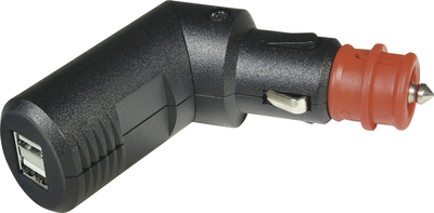 ProCar Winkelbarer 2fach USB Ladestecker Belastbarkeit Strom max.=5 A Passend für (Details) USB-A Adapter 12 V zu 5 V, 24 V zu 5 V (67302100)