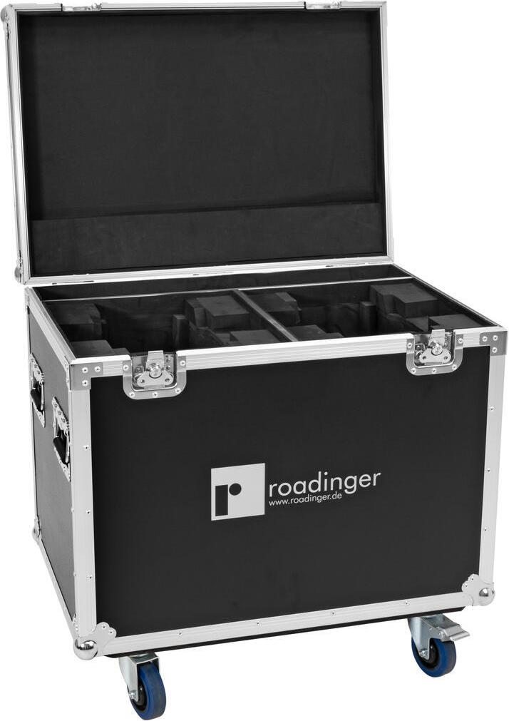 ROADINGER Flightcase 2x DMH-190 mit Lenkrollen schwarz 78x54x77 cm max. 100 kg