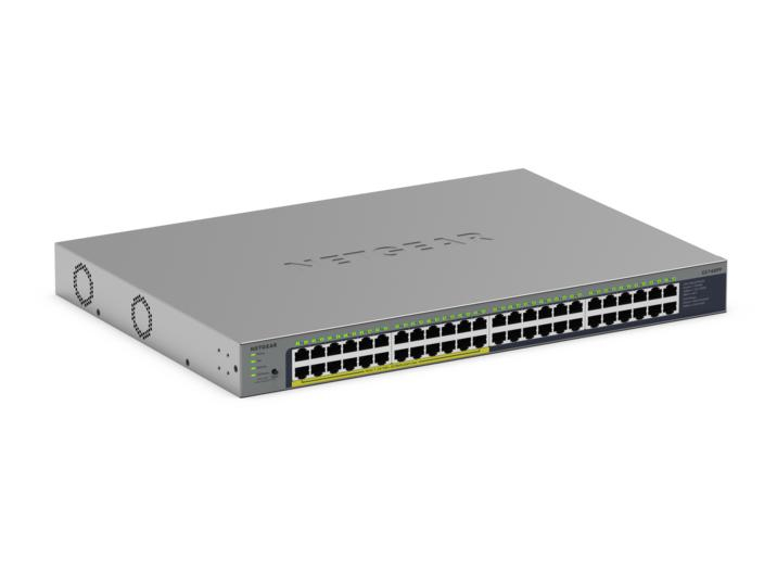 NETGEAR GS748PP - Unmanaged Gigabit Switch - 48 Ports PoE+ - Grau