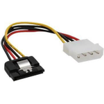 InLine Netzkabel intern 4pol/St. auf 15pol/SATA St. 0.15m mit Sicherheitslasche (29670A)