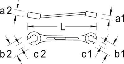 GEDORE Doppelringschlüssel offen 6-kant 12x14 mm (6057430)