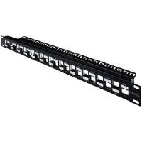 Assmann Digitus Modular Patch Panel. shielded 24-port. Blank. 1U. Rack Mount. staggered Color black RAL 9005 (DN-91412)