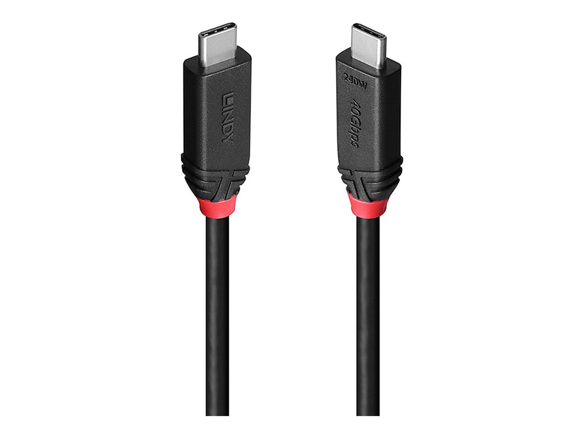Lindy Black Line USB4 Gen 3x2 USB-C Kabel 0,5 m 40 Gbit/s 240 W Schwarz
