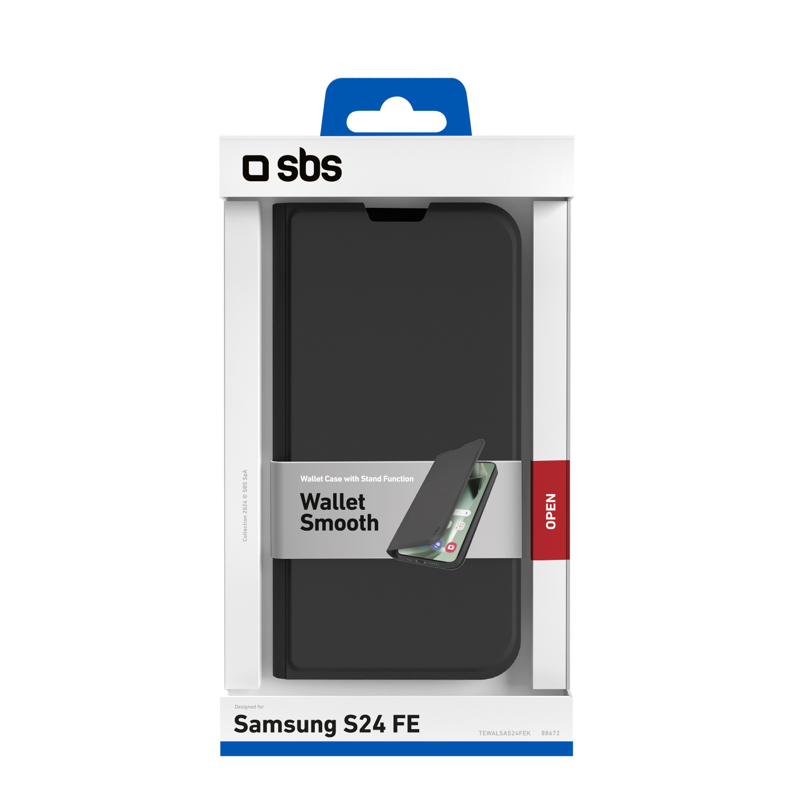 SBS Wallet Stand Samsung Galaxy S24 FE 6,7" Schwarz