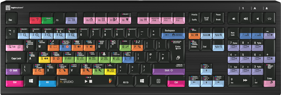 Logickeyboard LKB-FLS-A2PC-UK Tastatur USB QWERTY UK Englisch Schwarz (LKB-FLS-A2PC-UK)