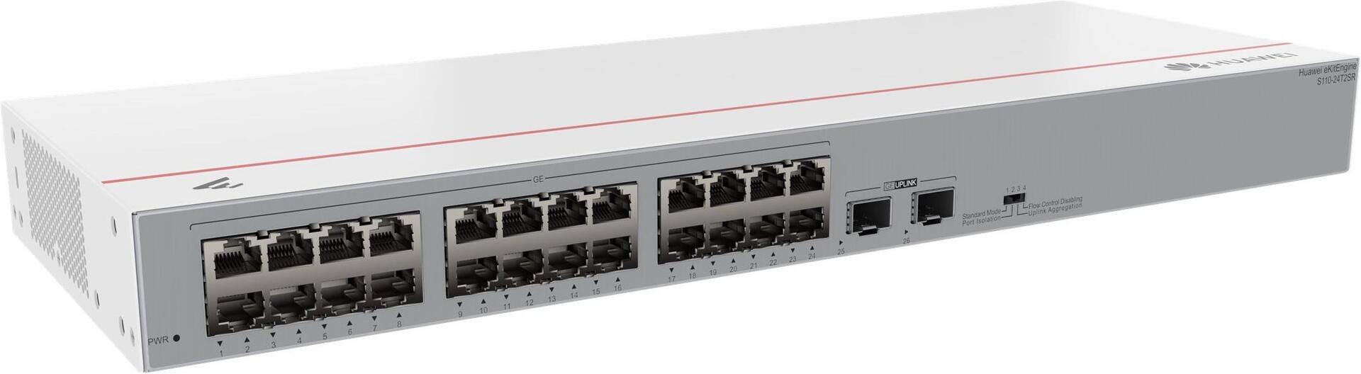 HUAWEI Switch S110-24T2SR 24x10/100/1000BASE-T ports 2xGE SFP ports AC power eKit DE (P) (98012196)