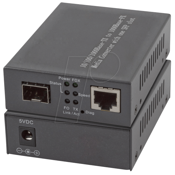 EFB-Elektronik Media Konverter 1x100/1000Mbit Rj45, 1 x Gigabit SFP Port Hersteller: EFB Elektronik (EL029)