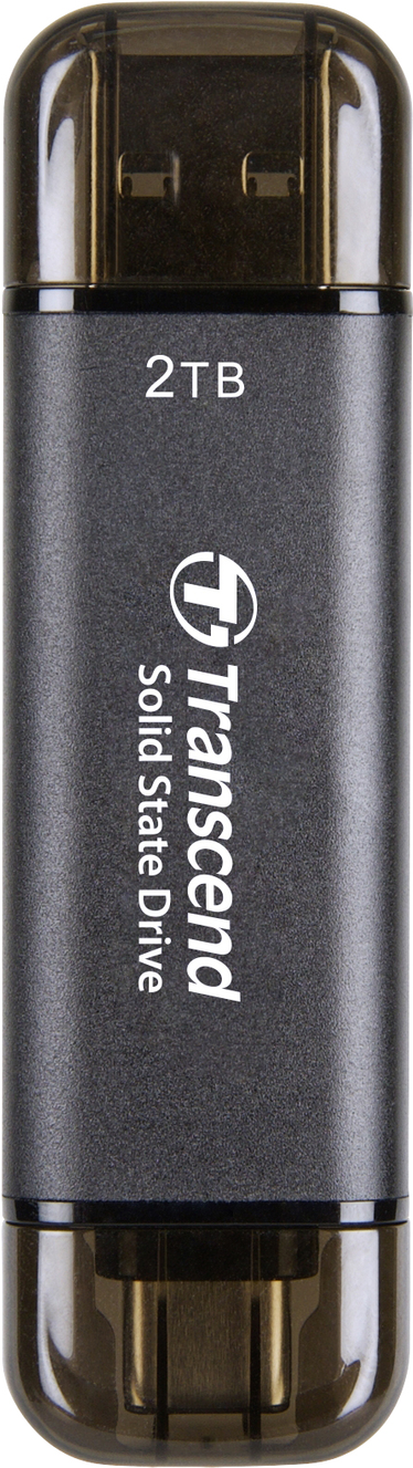 Transcend ESD310C Tragbare SSD 2 TB USB 3.2 Gen 2x1 Typ-A/Typ-C Schwarz
