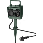 Goobay 55943 Verlängerungskabel 2 m 2 AC-Ausgänge Outdoor Schwarz - Grün (55943)
