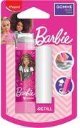 Maped Kunststoff-Radierer Barbie + Ersatzradierer, Blister im Lippenstiftformat, Radierer über Drehsystem heraus - 1 Stück (152013)