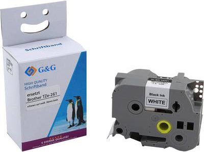 G + G Farbband G&G Brother TZe261 black/white (14975)