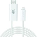 4smarts 540957. Kabellänge: 2 m, Anschluss 1: USB C, Steckverbinder 1 Geschlecht: Männlich, Anschluss 2: HDMI Typ A (Standard), Steckverbinder 2 Geschlecht: Männlich/Weiblich, Produktfarbe: Weiß (540957)