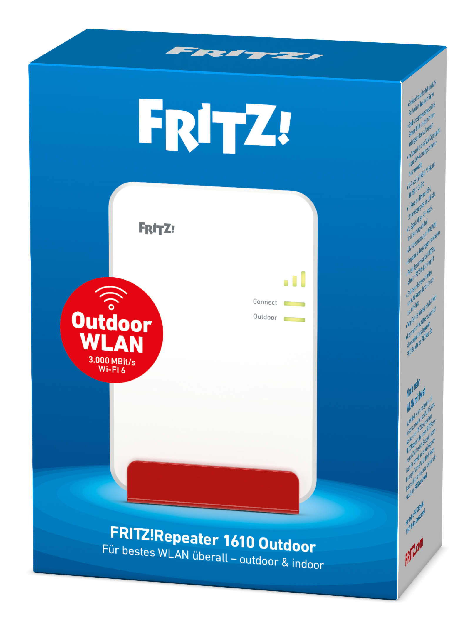 FRITZ!Repeater 1610 Outdoor WLAN-Repeater Wi-Fi 6 3000 Mbit/s PoE+ Weiß