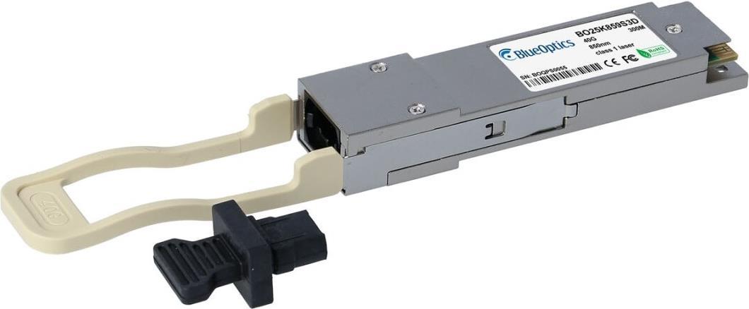 Extreme Networks AA1404006-E6 kompatibler BlueOptics© QSFP Transceiver für Multimode 40 Gigabit Highspeed Datenübertragungen in Glasfaser Netzwerken. Unterstützt 40 Gigabit Ethernet, Fibre Channel oder SONET/SDH Anwendungen in Switchen, Routern, Storage S (AA1404006-E6-BO)