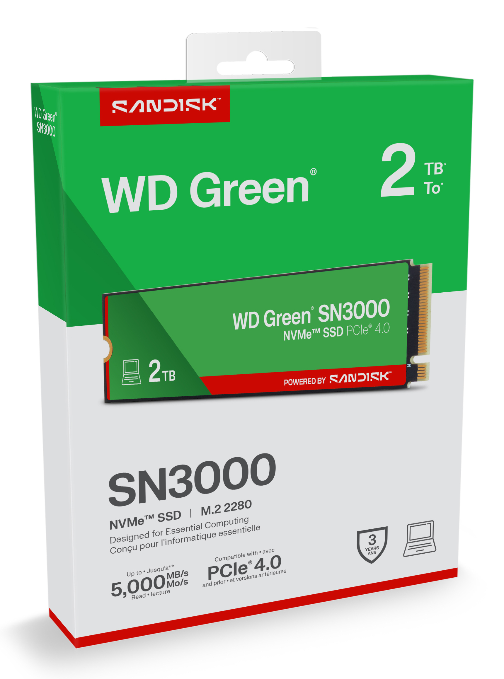 WD Green SN3000 NVMe SSD 2 TB M.2 PCIe 4.0 x4