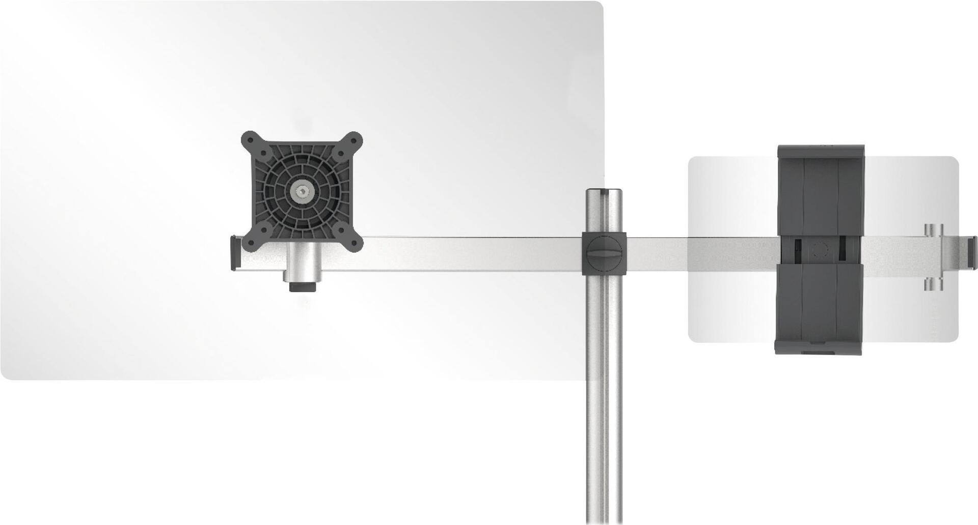 DURABLE 508723 Verstellbare Tischhalterung für Monitor 21"–27" und Tablet 7"–13" Silber