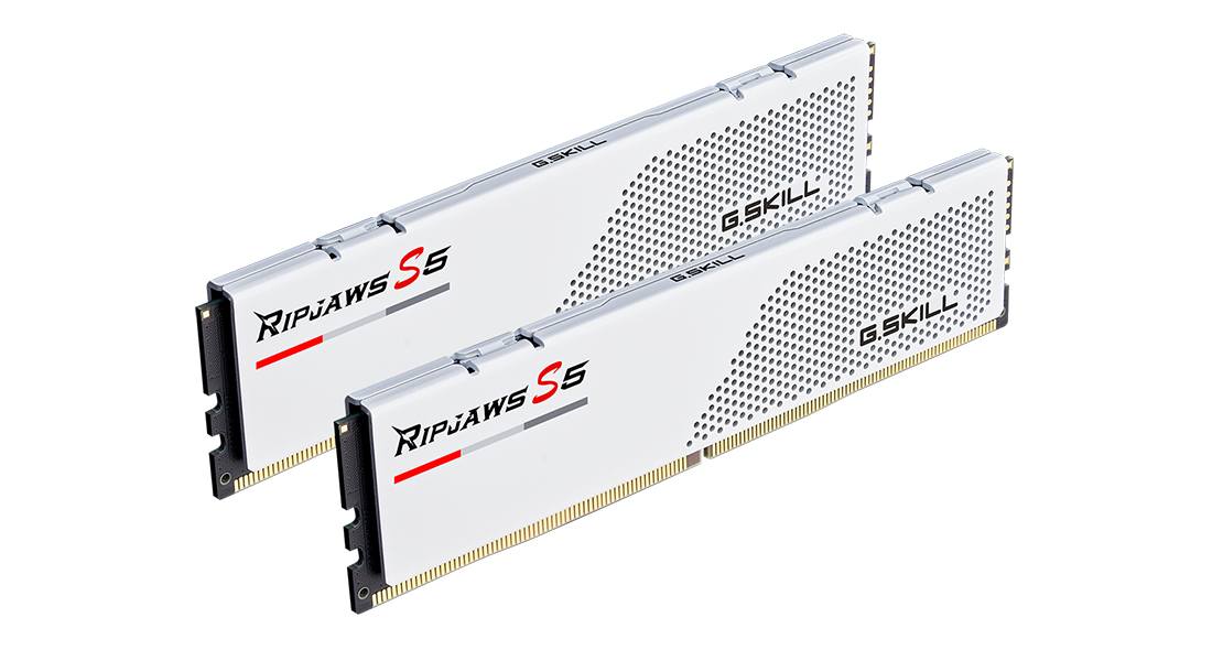 G.Skill Ripjaws S5 DDR5 Speicher-Kit 64 GB (2 x 32 GB) 5600 MHz CL36 Mattes Weiß
