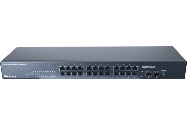 Dexlan 891026 Unmanaged Gigabit Ethernet Switch 24-Port + 2x SFP 1U Schwarz