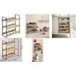 metaltex Flaschenregal York LAVA, 3 Etagen, für 12 Flaschen Regalböden aus geöltem Akazienholz, rutschfeste Puffer, - 1 Stück (350812000)