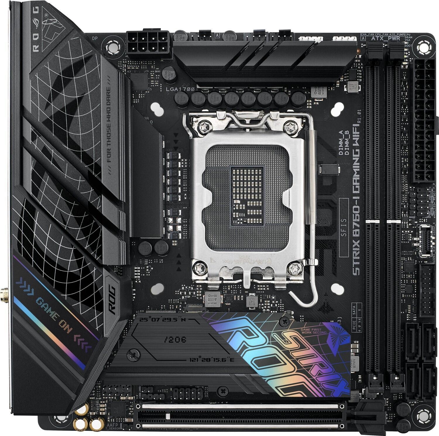 ASUS ROG Strix B760-I Gaming WIFI Mainboard Mini-ITX LGA 1700 B760 DDR5 Wi-Fi 6E Schwarz