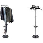 Maul Garderobenständer Wavy-2 mit Schirmständer Silber, Schwarz 9405390 (9405390)