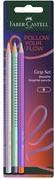 FABER-CASTELL Bleistift GRIP 2001 Flow Edition, 3er Blister Minenstärke: ca. 2 mm, farbig lackiert, Soft-Grip-Zone, - 1 Stück (117006)