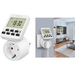 LogiLink Digitale Zeitschaltuhr, Display 180 Grad drehbar weiß, individuell programmierbar, einstellbare Zeit: - 1 Stück (ET0014)