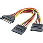 Renkforce Strom Y-Adapter [1x SATA-Strom-Stecker 15pol. - 2x SATA-Strom-Buchse 15pol.] 0.15 m Schwarz, Rot, Gelb Renkforce
