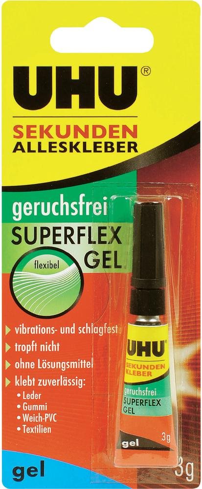 UHU Sekundenkleber Superflex Gel 3 g Transparent
