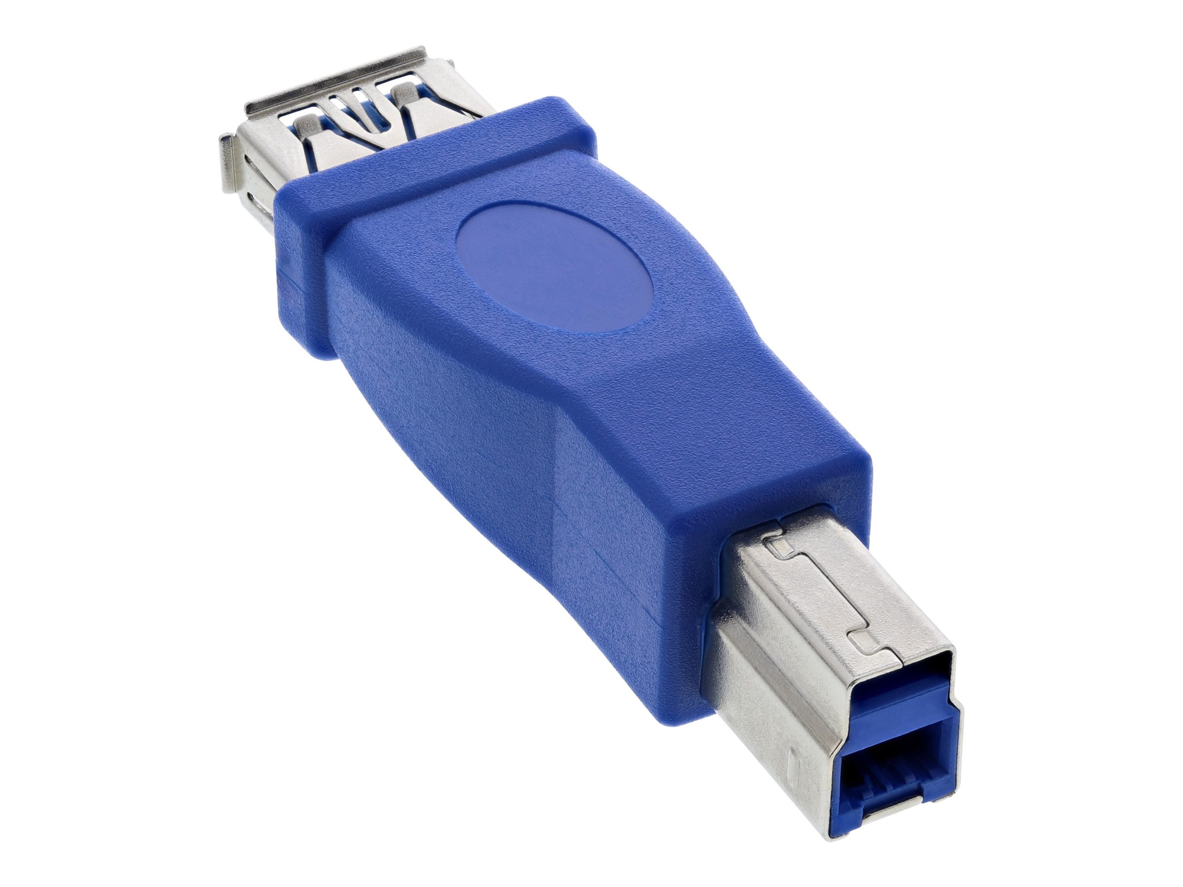 InLine USB 3.0 Adapter USB Typ A Buchse auf USB Typ B Stecker Blau