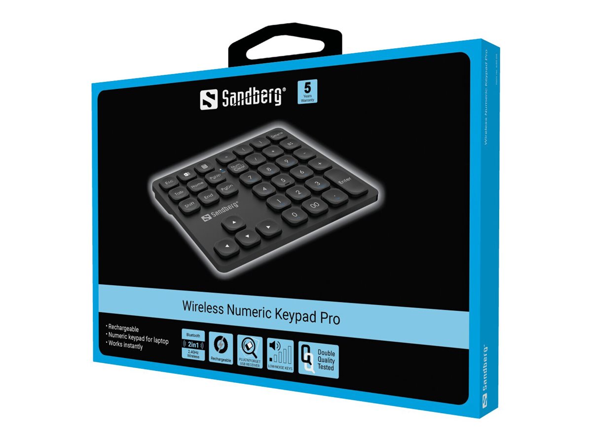 Sandberg Pro Kabelloses Keypad 2,4 GHz Schwarz