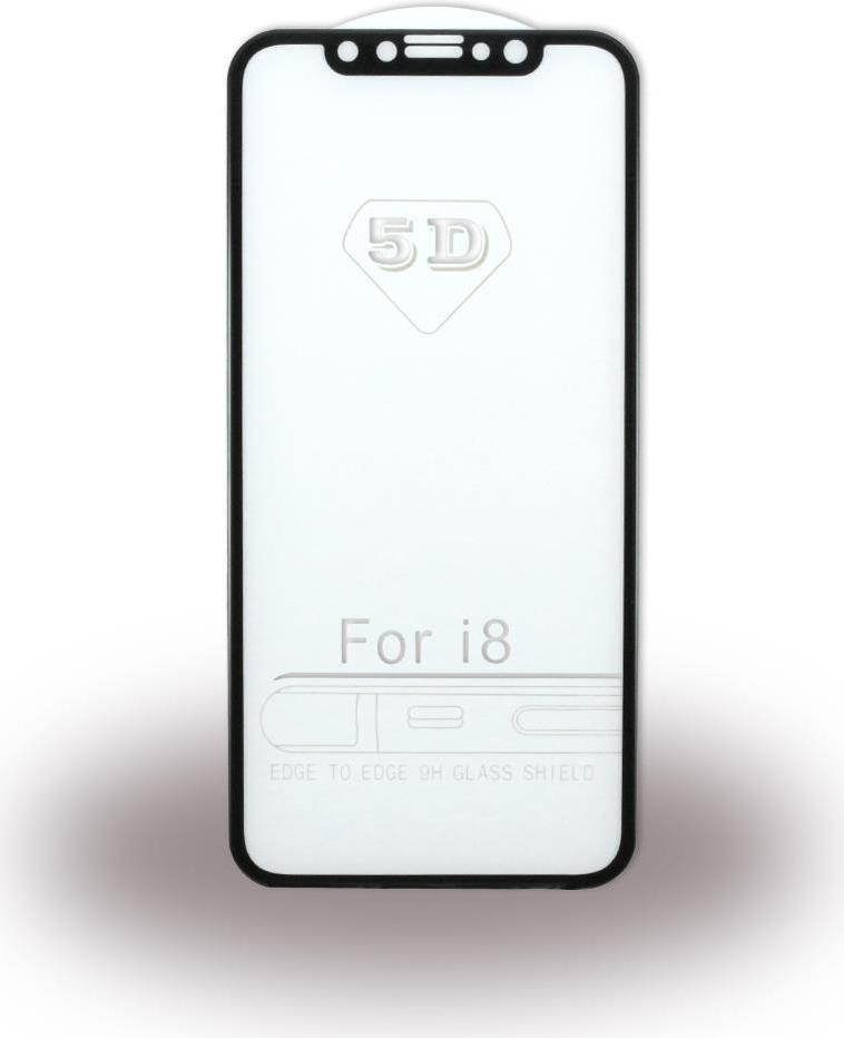CYOO Premium - Apple iPhone X - 5D Glas Displayschutz / Displayschutzfolie - Schwarz