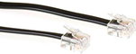 ACT Black 10 meter flat telephone cable with RJ11 connectors RJ11-RJ11 CABLE BLACK 10.00M (TD5510)