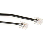 ACT Black 10 meter flat telephone cable with RJ11 connectors RJ11-RJ11 CABLE BLACK 10.00M (TD5510)