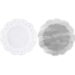 PAPSTAR Tortenspitze, rund, Durchmesser: 180 mm, weiß geprägtes Spitzenpapier, 40 g/qm, FSC-zertifiziert - 1 Stück (12452)