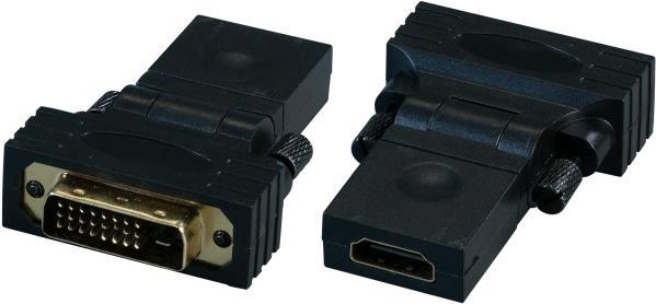 EFB-Elektronik HDMI+-DVI Adapter, HDMI+-A auf DVI-D 24+1, Bu.-St., 180° schwenkbar, schwarz Hersteller: EFB Elektronik (EB487V2)