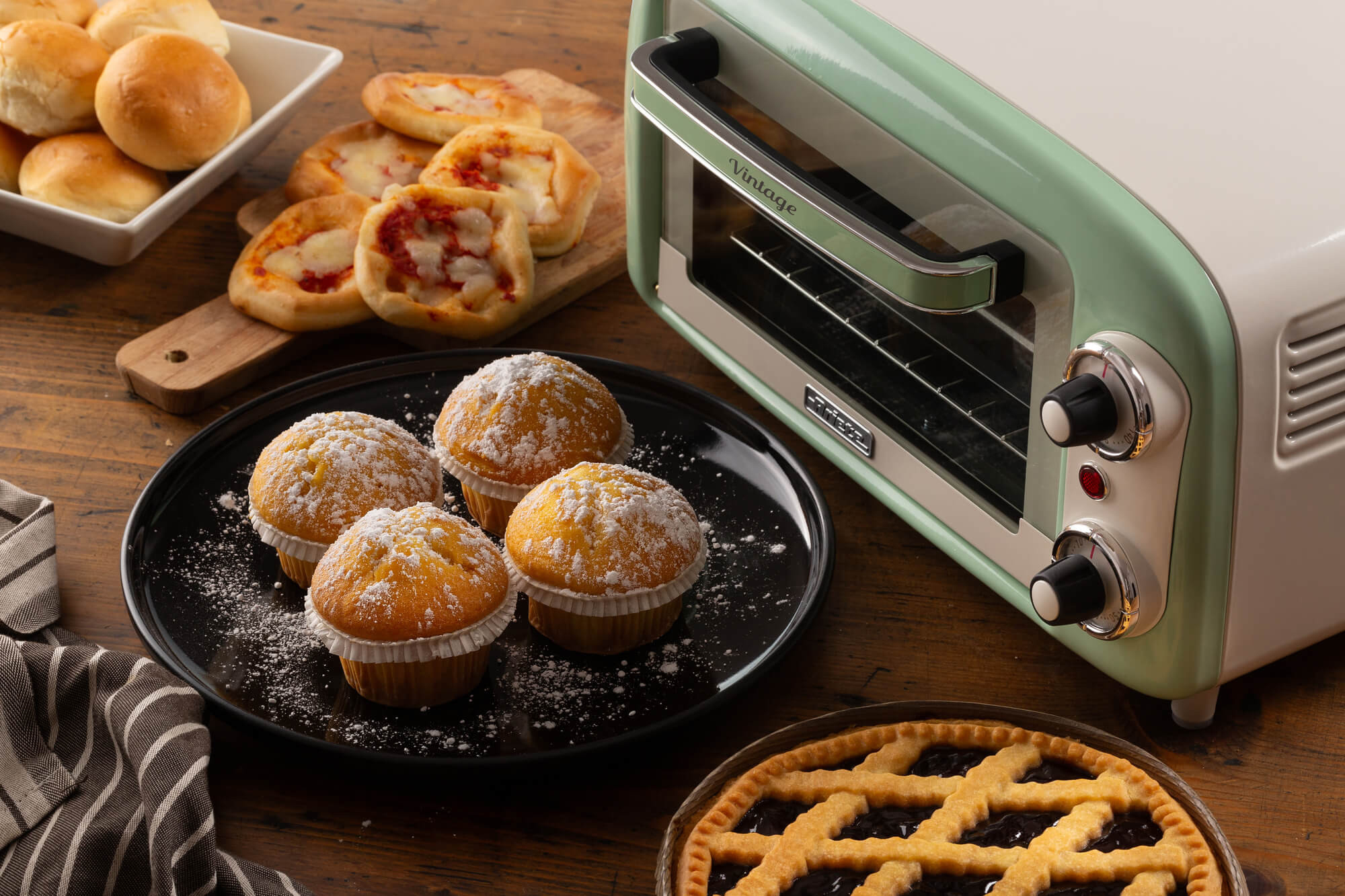 Ariete Mini-Backofen Vintage Green 10 Liter 800 W Grün/Weiß