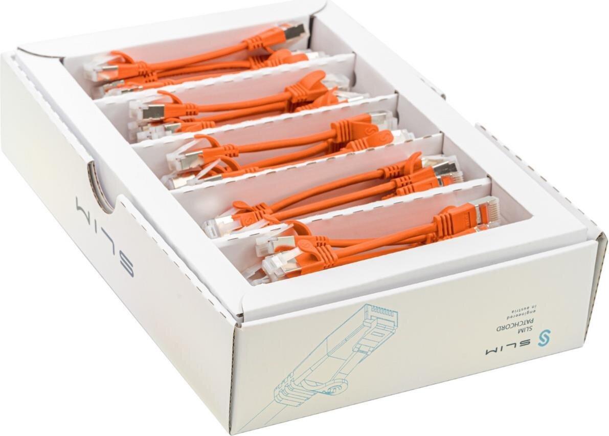 SLIM KAT6A 10 Gigabit Lightpatchkabel, 0,1m, U/FTP, Ø 3,8mm, orange, 50-Pack KAT6A LIGHT geschirmt (SLIM-LS-K6A 0.1 OR 50)