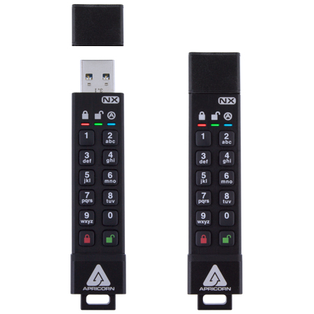 Apricorn Aegis Secure Key 3NX 64 GB USB-Stick USB 3.1 AES-XTS Schwarz