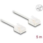 Delock RJ45 Netzwerkkabel Cat.6 UTP Ultra Slim 5 m weiß mit kurzen Steckern (80777)