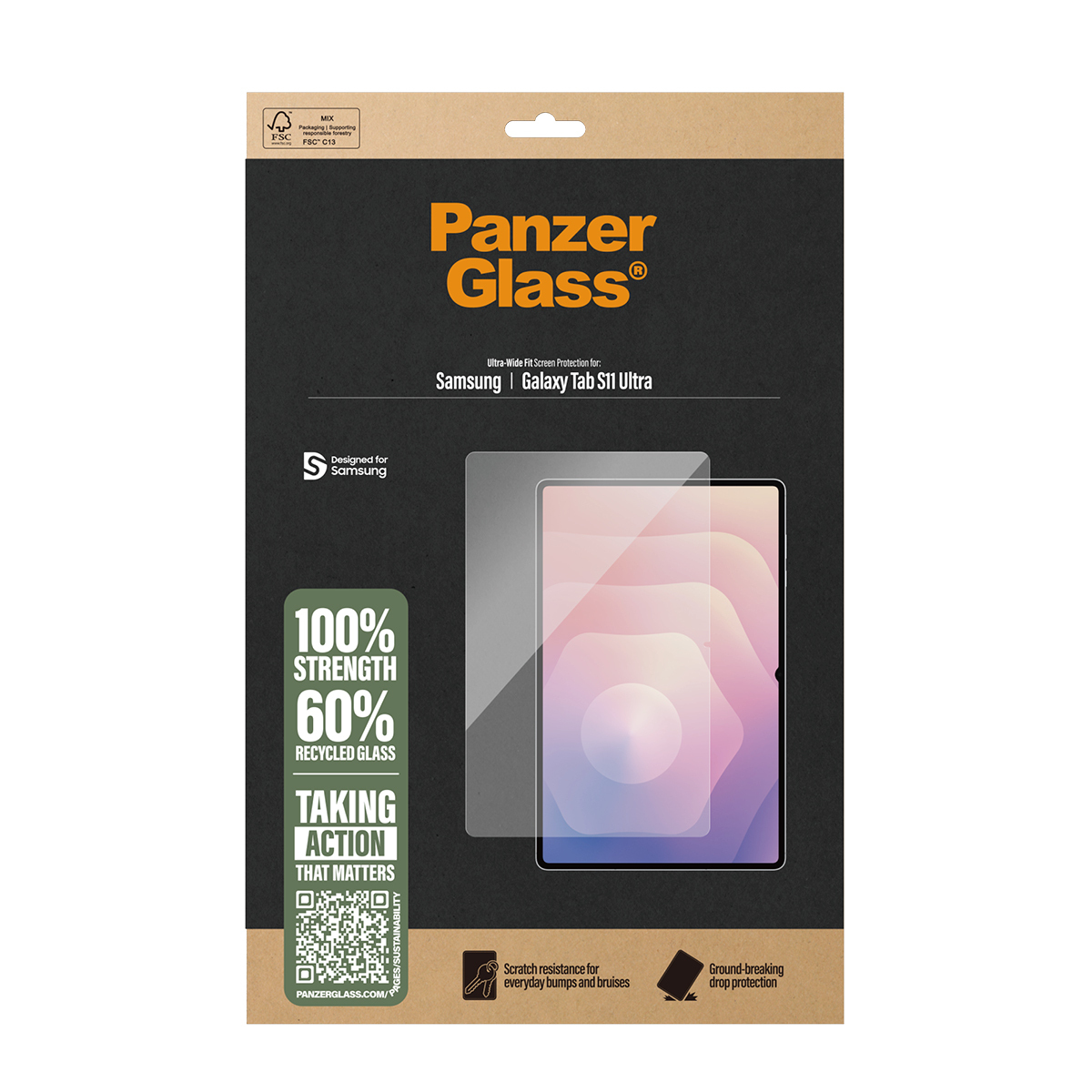PanzerGlass Displayschutzfolie Ultra-Wide Fit für Samsung Galaxy Tab S11 Ultra Transparent