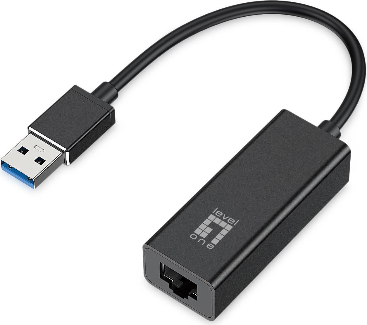LevelOne USB-0401 Gigabit Ethernet Adapter USB 2.0 Schwarz