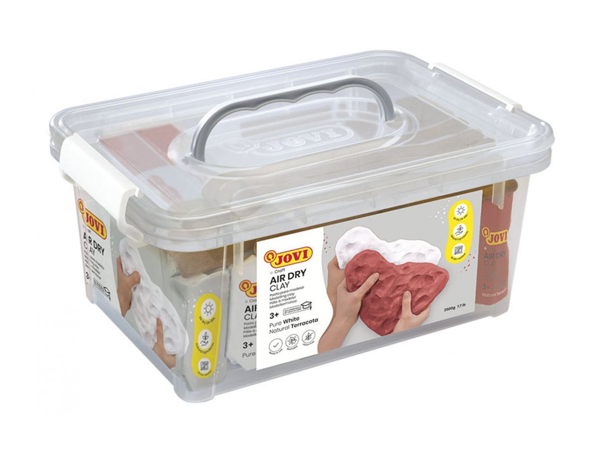JOVI Air Dry Set Modelliermasse Pure White, Terrakotta