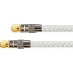 SAT Antennenkabel, F-Stecker an F-Stecker, vergoldet, Schirmmaß 120dB, 75Ohm, Nylongeflecht weiß, 2m, PYTHON® Series (GC-M2023)