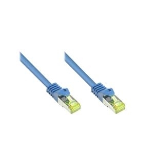 RJ45 Patchkabel mitCat.7 Rohkabel und Rastnasenschutz (RNS®), S/FTP, PiMF, halogenfrei, 600MHz, OFC, blau, 25m, Good Connections® (8070R-250B)