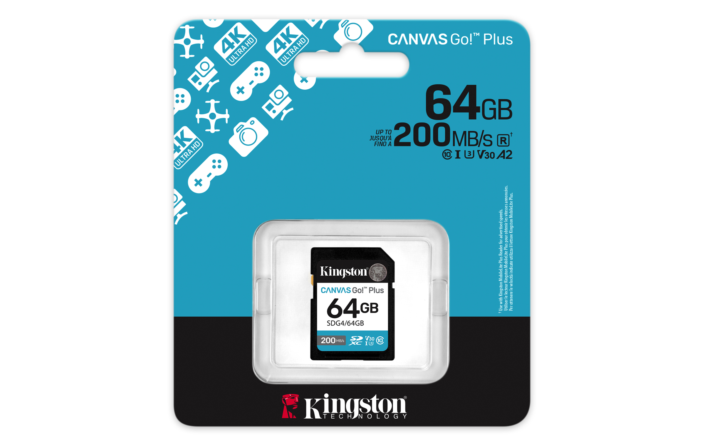 Kingston Canvas Go! Plus SDXC UHS-I Speicherkarte 64 GB V30 U3 Class 10 Schwarz