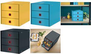 LEITZ Schubladenbox Click & Store Cosy blau DIN A4 mit 3 Schubladen (53680061)