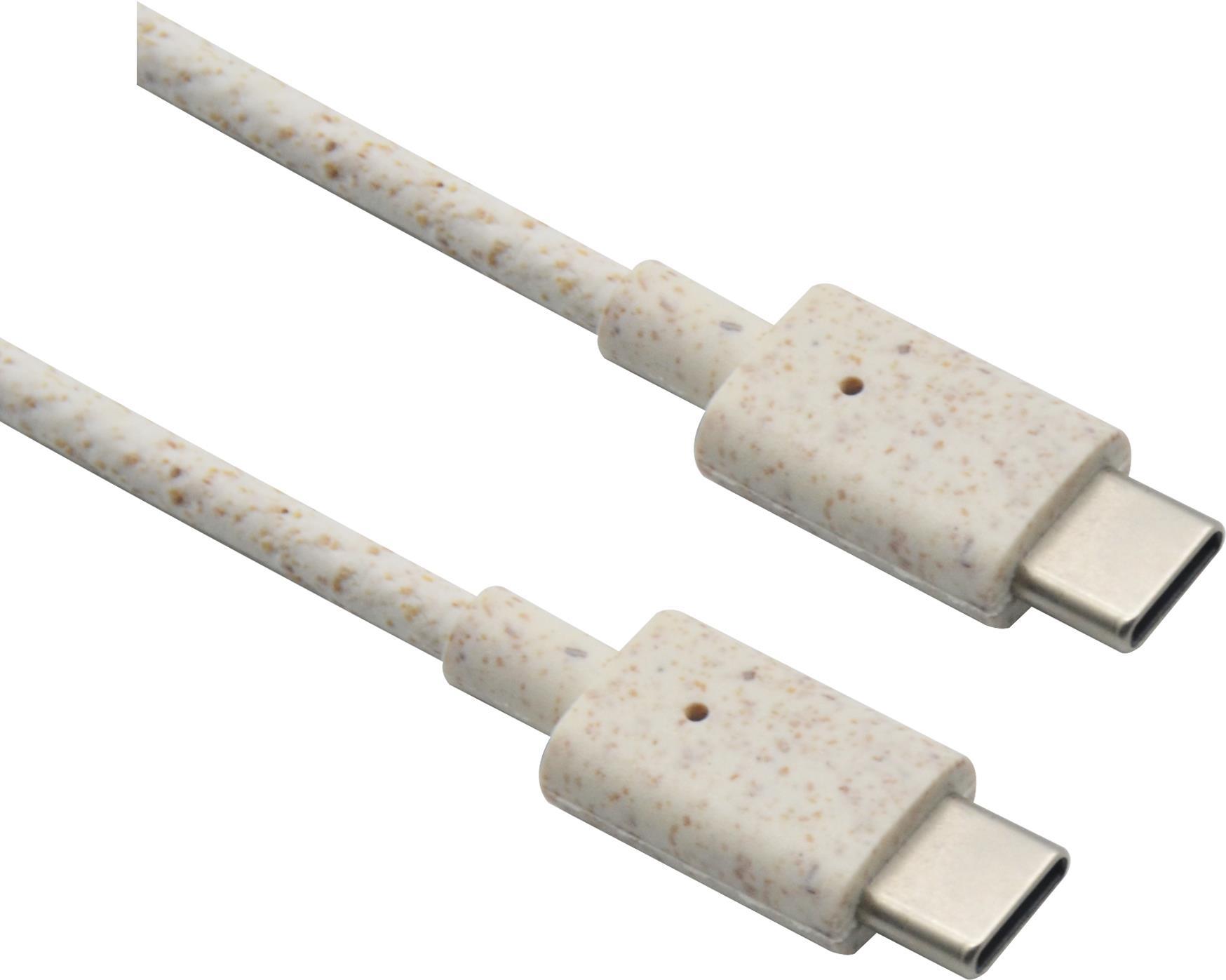 HERWECK Helos Eco-Line, USB Type-C Stecker/Stecker, 1,0m, beige/weiss  Umweltfreundlich, kompostierb