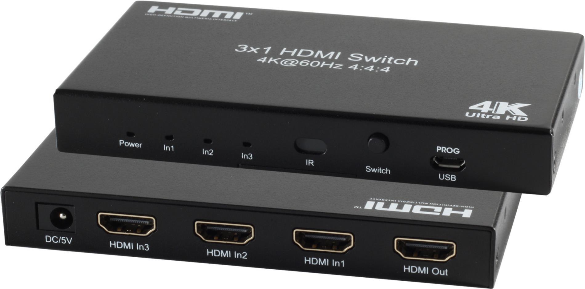 S/CONN maximum connectivity HDMI Umschalter 3x IN - 1x OUT, 4K2K 60Hz (05-20001)