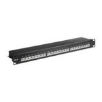Wentronic Goobay CAT 6 48,30cm (19")  Patch Panel, 24 Port, Schwarz - STP geschirmt, Schwarz (93048)